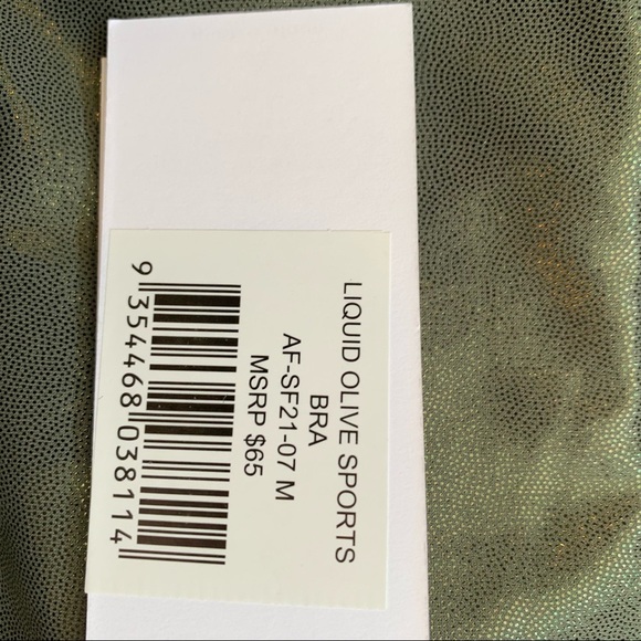 NWT Anthropologie All Fenix Liquid Metallic Olive High-Impact Sports Bra - Picture 3 of 6